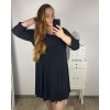 Šaty elegantní dlouhý rukáv dámské nadrozměr (XL-2XL-3XL-4XL-5XL) ITALSKÁ MÓDA IMFF242662/DU (Velikost 3XL, Barva Černá)