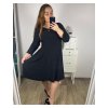 Šaty elegantní dlouhý rukáv dámské nadrozměr (XL-2XL-3XL-4XL-5XL) ITALSKÁ MÓDA IMFF242662/DU (Velikost 3XL, Barva Černá)