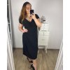 Šaty elegantní krátký rukáv dámské nadrozměr (40-42-44-46-48-50) ITALSKÁ MÓDA IMFF241203/DUR (Velikost 40, Barva Černá)