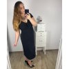 Šaty elegantní krátký rukáv dámské nadrozměr (40-42-44-46-48-50) ITALSKÁ MÓDA IMFF241203/DUR (Velikost 40, Barva Černá)