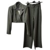 Souprava elegantní sako a kalhoty dámská (S-XL) ITALSKÁ MÓDA IMWAA234117/DU (Velikost L, Barva šedá tmavá)