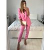 Souprava elegantní sako a kalhoty dámské (S/M/L ONE SIZE) ITALSKÁ MÓDA IMWCP24142/DUR (Velikost M/L, Barva růžová světlá)