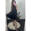 Šaty letní skládané bez rukávu dámské (S/M/L ONE SIZE) ITALSKÁ MÓDA IMWGB24029 (Velikost S/M/L, Barva béžová)