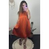 Šaty letní skládané bez rukávu dámské (S/M/L ONE SIZE) ITALSKÁ MÓDA IMWGB24029 (Velikost S/M/L, Barva béžová)