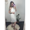 Šaty letní skládané bez rukávu dámské (S/M/L ONE SIZE) ITALSKÁ MÓDA IMWGB24029 (Velikost S/M/L, Barva béžová)