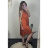 Šaty letní skládané bez rukávu dámské (S/M/L ONE SIZE) ITALSKÁ MÓDA IMWGB24029 (Velikost S/M/L, Barva béžová)