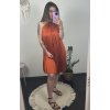 Šaty letní skládané bez rukávu dámské (S/M/L ONE SIZE) ITALSKÁ MÓDA IMWGB24029 (Velikost S/M/L, Barva béžová)