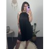 Šaty letní skládané bez rukávu dámské (S/M/L ONE SIZE) ITALSKÁ MÓDA IMWGB24029 (Velikost S/M/L, Barva béžová)