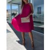 Šaty letní skládané bez rukávu dámské (S/M/L ONE SIZE) ITALSKÁ MÓDA IMWGB24029 (Velikost S/M/L, Barva béžová)