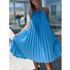 Šaty letní skládané bez rukávu dámské (S/M/L ONE SIZE) ITALSKÁ MÓDA IMWGB24029 (Velikost S/M/L, Barva béžová)