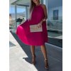 Šaty letní skládané bez rukávu dámské (S/M/L ONE SIZE) ITALSKÁ MÓDA IMWGB24029 (Velikost S/M/L, Barva béžová)