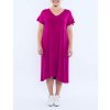 Šaty oversize krátký rukáv dámské nadrozměr SIMONE (60/62 ONE SIZE) ITALSKÁ MÓDA IMD24056/DR (Velikost 60/62, Barva Černá)