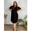 Šaty oversize krátký rukáv dámské nadrozměr SIMONE (60/62 ONE SIZE) ITALSKÁ MÓDA IMD24056/DR (Velikost 60/62, Barva Černá)