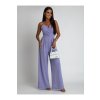 Overal dlouhý elegantní na ramínka dámský (S/M ONE SIZE) POLSKÁ MÓDA IMLAZ235673/DU (Velikost S/M/L, Barva fialová)