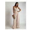 Overal dlouhý elegantní na ramínka dámský (S/M ONE SIZE) POLSKÁ MÓDA IMLAZ235673/DU (Velikost S/M/L, Barva fialová)