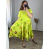 Šaty dlouhé letní krátký rukáv dámské nadrozměr (56/58 ONE SIZE) ITALSKÁ MÓDA IMWT24033/DUR (Velikost 56/58, Barva béžová)