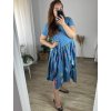 Šaty dlouhé letní krátký rukáv dámské nadrozměr (56/58 ONE SIZE) ITALSKÁ MÓDA IMWT24033/DUR (Velikost 56/58, Barva béžová)