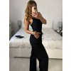 Kalhoty dlouhé letní s páskem dámské (S/M ONE SIZE) ITALSKÁ MÓDA IMD24080/DU (Velikost S/M/L, Barva béžová)