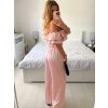 Souprava letní saténová top a kalhoty dámská (S/M/L ONE SIZE) ITALSKÁ MÓDA IMWAS24003/DU (Velikost S/M/L, Barva béžová)