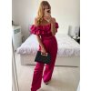 Souprava letní saténová top a kalhoty dámská (S/M/L ONE SIZE) ITALSKÁ MÓDA IMWAS24003/DU (Velikost S/M/L, Barva béžová)