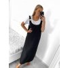 Šaty na ramínka tričko krátký rukáv dámské nadrozměr (48/50 ONE SIZE) ITALSKÁ MÓDA IM424037BIG/DUR (Velikost 48/50, Barva Černá)