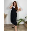 Šaty na ramínka tričko krátký rukáv dámské nadrozměr (48/50 ONE SIZE) ITALSKÁ MÓDA IM424037BIG/DUR (Velikost 48/50, Barva Černá)