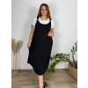 Šaty na ramínka tričko krátký rukáv dámské nadrozměr (48/50 ONE SIZE) ITALSKÁ MÓDA IM424037BIG/DUR (Velikost 48/50, Barva Černá)