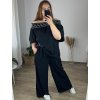 Souprava letní tunika carmen a kalhoty dámská nadrozměr (50/52 ONE SIZE) ITALSKÁ MÓDA IMWEC24110/DUR (Velikost 50/52, Barva béžová smetanová)