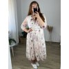 Šaty dlouhé šifonové dlouhý rukáv dámské nadrozměr (44/46 ONE SIZE) ITALSKÁ MÓDA IMWEC24092/DUR (Velikost 44/46, Barva bílá)