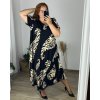 Šaty dlouhé  letní krátký rukáv dámské nadrozměr (54/56/58 ONE SIZE) ITALSKÁ MÓDA IMWEC24122/DUR (Velikost 56/58, Barva Černá)