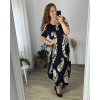 Šaty dlouhé  letní krátký rukáv dámské nadrozměr (54/56/58 ONE SIZE) ITALSKÁ MÓDA IMWEC24122/DUR (Velikost 56/58, Barva Černá)