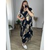 Šaty dlouhé  letní krátký rukáv dámské nadrozměr (54/56/58 ONE SIZE) ITALSKÁ MÓDA IMWEC24122/DUR (Velikost 56/58, Barva Černá)