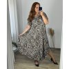 Šaty dlouhé  letní krátký rukáv dámské nadrozměr (54/56/58 ONE SIZE) ITALSKÁ MÓDA IMWEC24122/DUR (Velikost 56/58, Barva Černá)