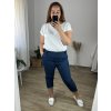 Kalhoty strečové 7/8 dlouhé dámské nadrozměr (56/58 ONE SIZE) POLSKÁ MÓDA IMWT24085/DUR