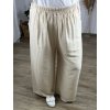 Kalhoty letní dlouhé dámské nadrozměr (56/58 ONE SIZE) POLSKÁ MÓDA IMWT24035/DR (Velikost 56/58, Barva béžová)