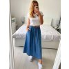 Sukně dlouhá dámská (S/M ONE SIZE) ITALSKá MóDA IMSM24KIKI/DU (Velikost S/M/L, Barva tmavě modrá)