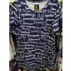 Šaty krátký rukáv dámské nadrozměrné (L-3XL) POLSKÁ MÓDA PMFF24017/DU (Velikost 3XL, Barva tmavě modrá)