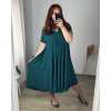 Šaty letní krátký rukáv dámské nadrozměr (58/60 ONE SIZE) ITALSKÁ MÓDA IM424357/DR (Velikost 58/60, Barva Černá)