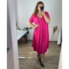Šaty letní krátký rukáv dámské nadrozměr (58/60 ONE SIZE) ITALSKÁ MÓDA IM424357/DR (Velikost 58/60, Barva Černá)