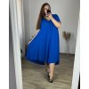 Šaty letní krátký rukáv dámské nadrozměr (58/60 ONE SIZE) ITALSKÁ MÓDA IM424357/DR (Velikost 58/60, Barva Černá)