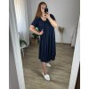 Šaty letní krátký rukáv dámské nadrozměr (58/60 ONE SIZE) ITALSKÁ MÓDA IM424357/DR (Velikost 58/60, Barva Černá)
