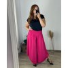 Kalhoty harémky letní dlouhé dámské Arioso (48/50 ONE SIZE) ITALSKÁ MÓDA IM424423/DUR (Velikost 48/50, Barva Černá)