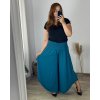Kalhoty harémky letní dlouhé dámské Arioso (48/50 ONE SIZE) ITALSKÁ MÓDA IM424423/DUR (Velikost 48/50, Barva Černá)