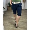 Kalhoty 3/4 letní strečové dámské nadrozměr  (50/52 ONE SIZE) ITALSKÁ MÓDA IM424SISIS/DR (Velikost 50/52, Barva béžová)