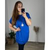 Tunika s přívěskem krátký rukáv dámská nadrozměr (56/58 ONE SIZE) ITALSKÁ MÓDA IM424BOLOGNA/DUR (Velikost 56/58, Barva Černá)