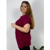 Tunika s přívěskem krátký rukáv dámská nadrozměr (56/58 ONE SIZE) ITALSKÁ MÓDA IM424BOLOGNA/DUR (Velikost 56/58, Barva Černá)