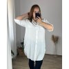 Košile dlouhý rukáv dámská nadrozměr (48/50 ONE SIZE) ITALSKá MÓDA IMC24MARIA/DR (Velikost 48/50, Barva béžová)