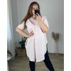 Košile dlouhý rukáv dámská nadrozměr (48/50 ONE SIZE) ITALSKá MÓDA IMC24MARIA/DR (Velikost 48/50, Barva béžová)