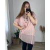 Tunika s přívěškem krátký rukáv dámská nadrozměr (54/56 ONE SIZE) ITALSKá MóDA IM424036/DU (Velikost 54/56, Barva Černá)