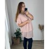 Tunika s přívěškem krátký rukáv dámská nadrozměr (54/56 ONE SIZE) ITALSKá MóDA IM424036/DU (Velikost 54/56, Barva Černá)